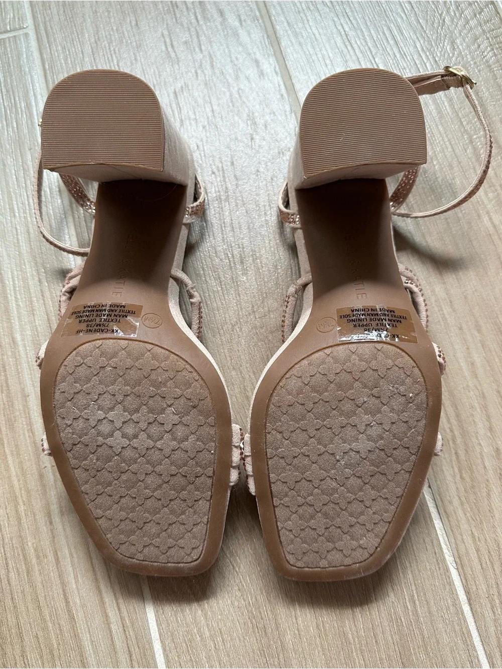 Kelly & Katie Blush Pink Strappy Block Heel Sandals